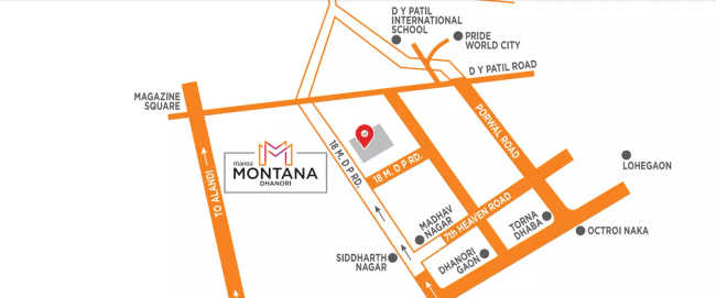 Mantra Montana Dhanori - Location Map