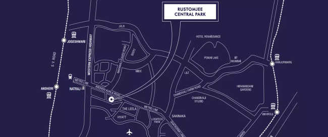 Rustomjee Central Park Andheri - Location Map