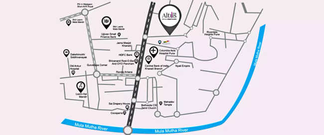 Ganga Altus Kharadi - Location Map