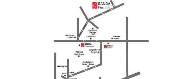 Ganga Fernhill Undri - Location Map