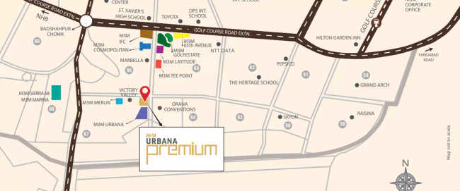 M3M Urbana Premium Sector 67 - Location Map