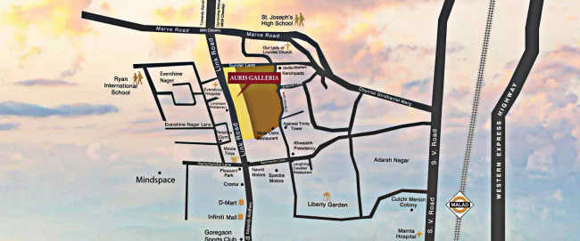 Auris Galleria Malad - Location Map