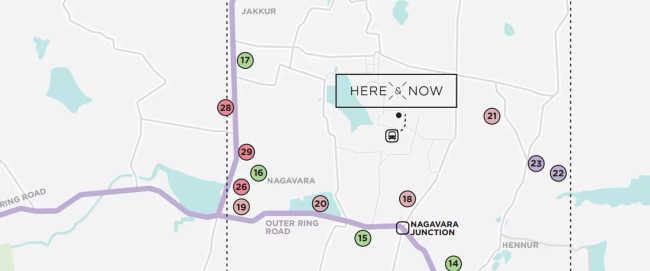 Assetz Here & Now Thanisandra - Location Map
