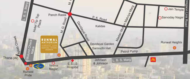 Runwal Anthurium Valentine Mulund - Location Map