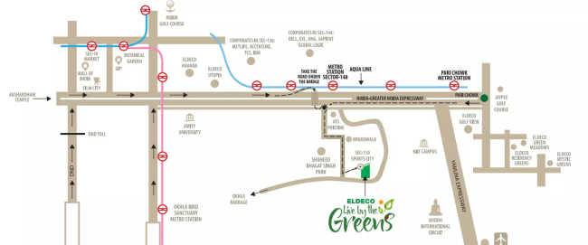Eldeco Live By The Greens Sector 150 - Location Map
