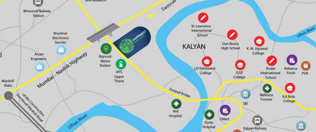 Mahindra Happinest Kalyan - Location Map