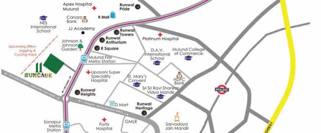 Runwal Uncage Mulund - Location Map