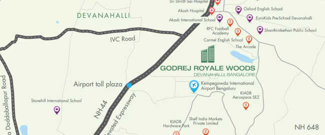 Godrej Royale Woods Devanahalli - Location Map