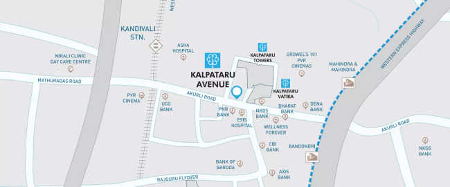 Kalpataru Avenue Kandivali - Location Map
