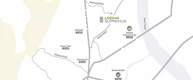 Lodha Supremus Thane Kolshet Road - Location Map