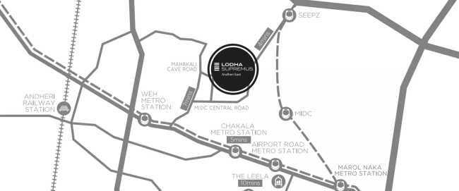Lodha Supremus Andheri - Location Map