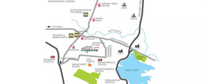 Nahar Cayenne Powai - Location Map