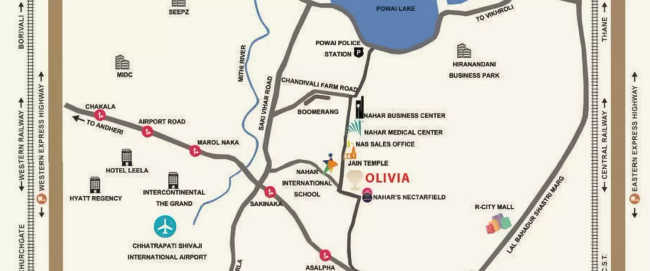 Nahar Olivia Powai - Location Map
