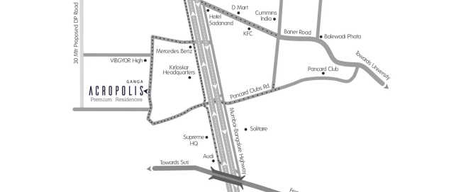 Ganga Acropolis Baner - Location Map
