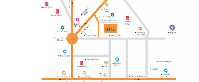 Ganga Aria Dhanori - Location Map