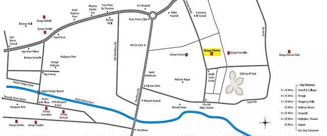 Ganga Platino Kharadi - Location Map