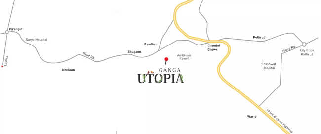 Ganga Utopia Bavdhan - Location Map