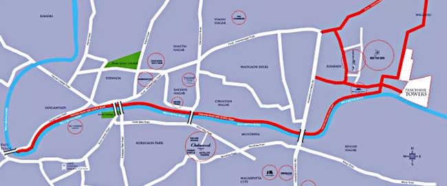 Panchshil Realty Towers Kharadi - Location Map