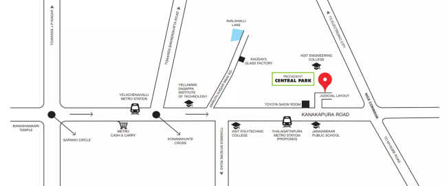 Provident Central Park Kanakapura - Location Map