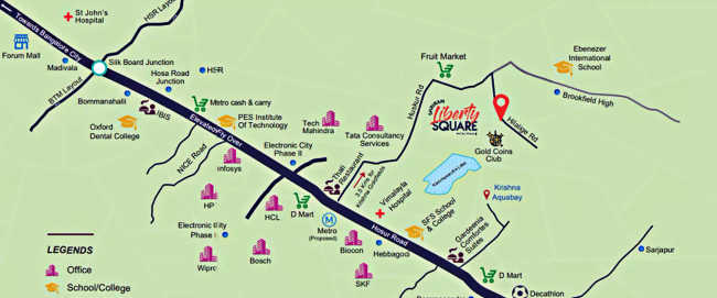 Shriram Liberty Square Electronic City - Location Map
