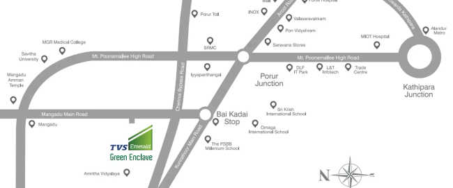 TVS Green Enclave Paraniputhur - Location Map