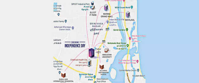 Urbanrise Codename Independence Day Padur - Location Map