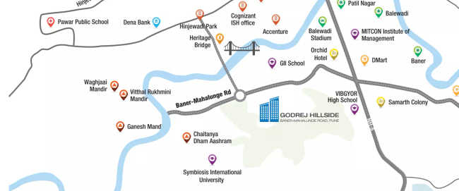 Godrej Hillside Baner - Location Map