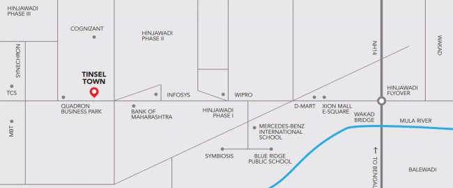 Kohinoor Tinsel Town Hinjewadi - Location Map