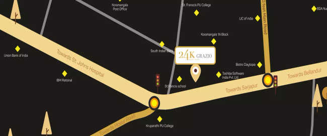 Kolte Patil 24K Grazio Koramangala - Location Map