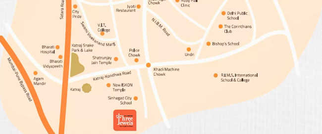 Kolte Patil Three Jewels Kondhwa - Location Map