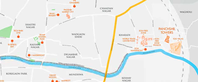 Panchshil Eon Waterfront Kharadi - Location Map