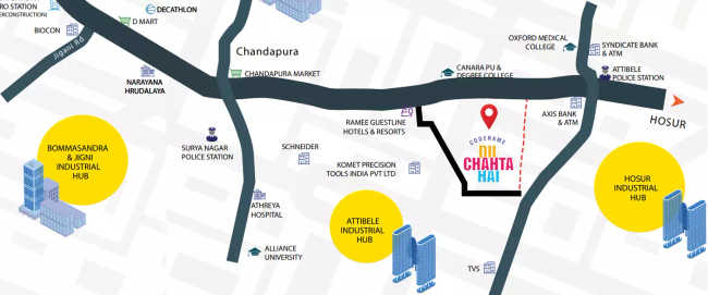 Shriram Codename Dil Chahta Hai Anekal - Location Map