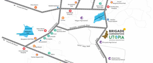 Brigade Cornerstone Utopia Varthur - Location Map