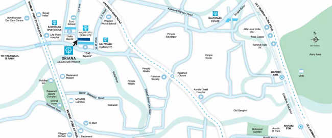 Kalpataru Exquisite Oriana Wakad - Location Map