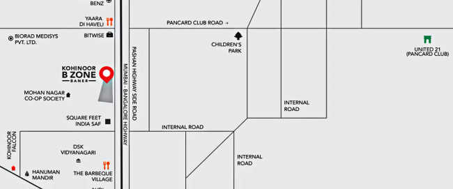Kohinoor B Zone Baner - Location Map