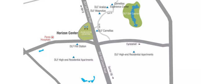DLF Horizon Center Sector 43 - Location Map