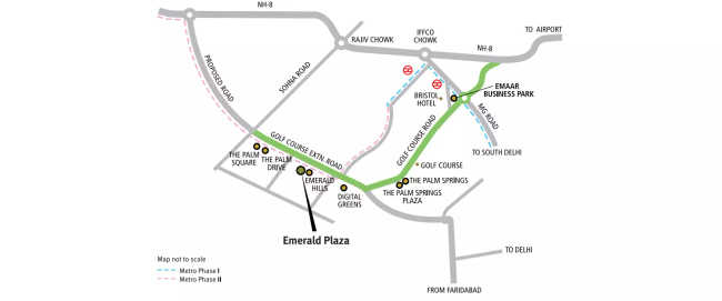 Emaar MGF Emerald Plaza Sector 65 - Location Map