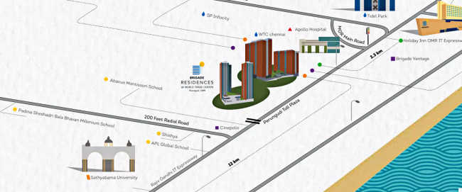 Brigade Residences Perungudi - Location Map