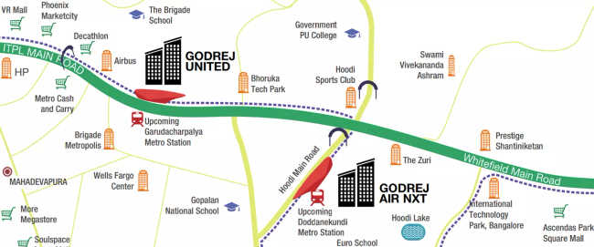 Godrej Air Nxt Whitefield - Location Map