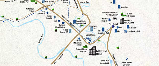 Godrej Nest Sector 150 - Location Map