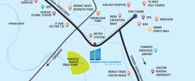 Godrej Palm Retreat Sector 150 - Location Map