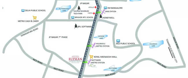 Prestige Elysian Kalena Agrahara - Location Map