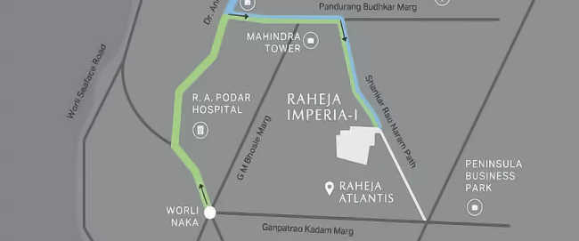 Raheja Imperia Lower Parel - Location Map