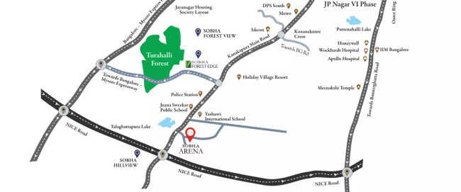 Sobha Arena Kanakapura - Location Map