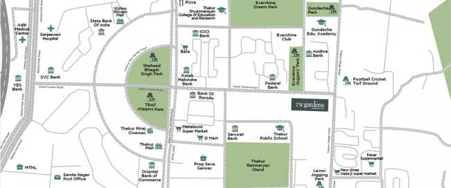 Wadhwa TW Gardens Kandivali - Location Map