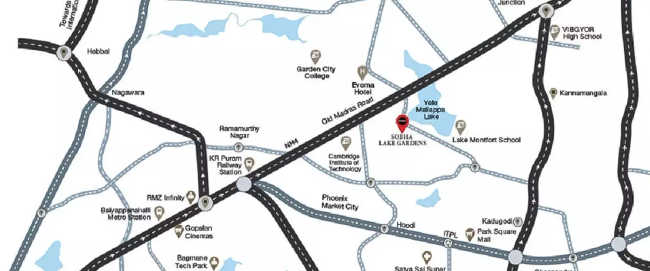 Sobha Lake Gardens Krishnarajapura - Location Map