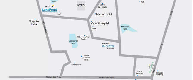 Brigade IRV Centre Whitefield - Location Map