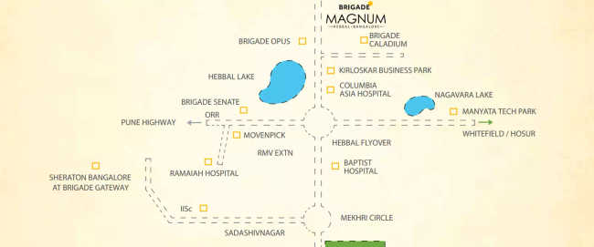 Brigade Mangum Hebbal - Location Map