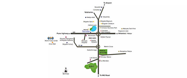 Brigade Senate 2 Hebbal - Location Map