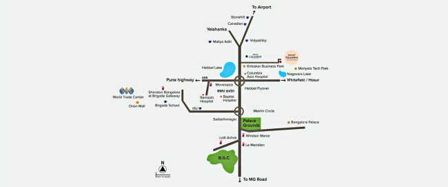 Brigade Triumph Hebbal - Location Map